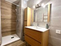 a bathroom with a sink and a shower at Le Saint-Jalmes P2 + Parking in Nîmes