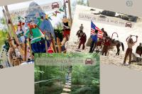 a collage of photos of a camel race and a flag at L&#39;Escapade de Pierrefonds par Your Sweet Loc in Pierrefonds
