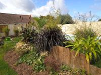 a garden with a fence and some plants at les figuiers et les rosiers proche puy du fou in Saint-Germain-de-Prinçay