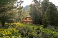 a wooden cabin in the middle of a forest at Alpin-Hütten auf der Turracherhöhe Haus Murmeltier by S4Y in Turracher Hohe