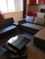 a living room with a couch and a coffee table at Appartement T2 Brest Pilier Rouge avec internet in Brest