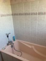a bathroom with a pink bath tub with a shower at Appartement T2 lumineux CHU Stade Gaston Gérard 2 nuits minimum in Dijon