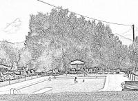 um desenho de uma piscina em um parque em PROVINCIALE 79 em Magreglio