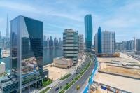 Nespecifikovaný výhled na destinaci Dubaj nebo výhled na město při pohledu z apartmánu