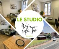 a collage of images of a room with a living room at Le Studio in Montauban