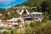 an image of a house on a hill with the words last horizon at East Horizon Self Catering in Au Cap