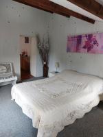 a bedroom with a white bed in a room at La Quiétude in Cotignac
