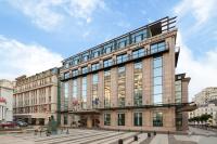a rendering of a building on a city street at VISIONAPARTMENTS Bucharest - contactless check-in in Bucharest