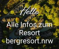 Vista aérea de un complejo turístico con el texto &quot;Hola Altec Info Zim Resort&quot;. en Dorint Resort Winterberg, en Winterberg
