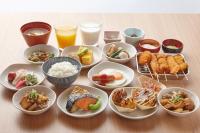a table topped with bowls of food and drinks at Onyado Nono Namba Natural Hot Spring in Osaka