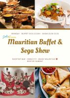 a collage of photos of a restaurant buffet and a seafood meal at Golden Square Villa & Private Pool in Flic-en-Flac