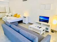 Televízia a/alebo spoločenská miestnosť v ubytovaní Apartamentos Pintor Losada