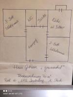 a drawing of a floor plan on a refrigerator at groassehof Haus Gstrein in Imsterberg