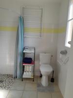 a bathroom with a toilet and a shower at Appt plein coeur de Soulac sur Mer in Soulac-sur-Mer