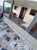 a view of the floor of a house with mosaic tiles at Les palmiers in Le Marin