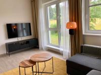 TV a/nebo společenská místnost v ubytování Apartmán SIX v Resortu pod Špičákem