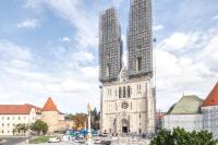 Výhľad na mesto Záhreb alebo výhľad na mesto priamo z apartmánu