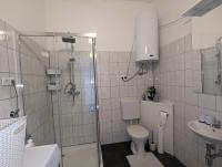 a bathroom with a shower and a toilet and a sink at Spacious apartment in Asten perfect for long stays in Asten