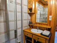 a bathroom with a sink and a shower at Gîte Anould, 4 pièces, 6 personnes - FR-1-589-2 in Anould