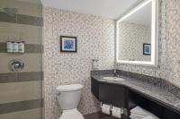 a bathroom with a toilet and a sink and a mirror at Holiday Inn Toronto Downtown Centre by IHG in Toronto
