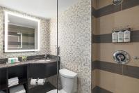 a bathroom with a toilet and a sink and a mirror at Holiday Inn Toronto Downtown Centre by IHG in Toronto