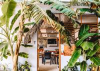 una habitación llena de plantas y un comedor en Dhiffushi Inn, en Dhiffushi