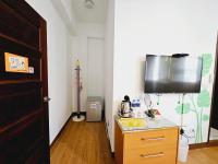 a kitchen with a sink and a tv on the wall at Sunny Sun B&amp;B in Taitung City