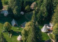 an overhead view of a group of tents and trees at Altipik - Lodges Insolites in Mont-Saxonnex