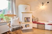Łóżko lub łóżka w pokoju w obiekcie Bungalow Nr. 33 - Die Ferienwohnung