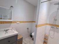 a bathroom with a shower and a sink and a toilet at Guestroom Briare, 1 pièce, 2 personnes - FR-1-590-369 in Briare