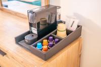 a black tray on a counter with cosmetics at Santa Monica Hotel in Los Angeles