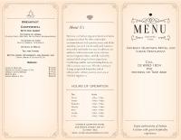 海伊Outback Quarters Motel Hay and Restaurant的一套餐厅菜单卡