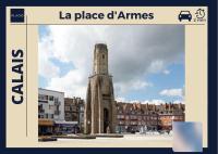 a clock tower in the middle of a city at AuKabest 3 * Proche ferry * Gare in Calais