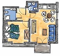 Půdorys ubytování Landhaus Immenbarg, Seeteufel