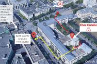 an image of a map of a city with red circles at Disneyland Paris, appartement 70m², parking privé in Serris