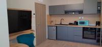 Kuchyň nebo kuchyňský kout v ubytování Apartmenthaus Oborishte