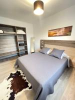 a bedroom with a large bed in a room at Appartement Le Lido de la Marana in Lucciana