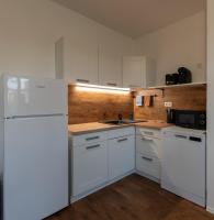 Kuchyň nebo kuchyňský kout v ubytování PALAVIA Apartments