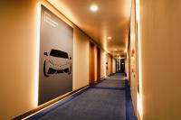 a corridor of a hallway with a hallway at Hotel Bavaria Brehna in Brehna