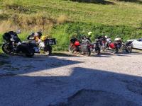 a group of motorcycles parked on a gravel road at Les Chemins du Léman in Novel