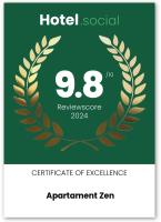 Certifikát, ocenenie alebo iný dokument vystavený v ubytovaní Apartament Zen
