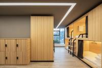 Changsha Desti Youth Park Hostel Wuyi Squareにあるキッチンまたは簡易キッチン
