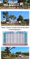 a collage of two pictures of a train train station at L&#39;écrin du Cap Esterel in Saint-Raphaël
