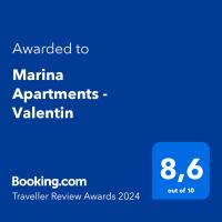 Certifikát, hodnocení, plakát nebo jiný dokument vystavený v ubytování Marina Apartments - Valentin