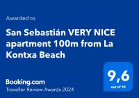 San Sebastián VERY NICE apartment 100m from La Kontxa Beach tanúsítványa, márkajelzése vagy díja