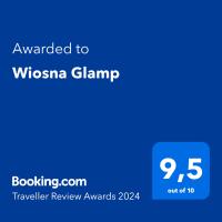 Certifikát, ocenenie alebo iný dokument vystavený v ubytovaní Wiosna Glamp