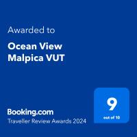 Certifikát, ocenenie alebo iný dokument vystavený v ubytovaní Ocean View Malpica VUT