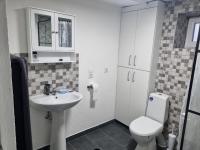 a bathroom with a toilet and a sink at Garage studio in Bistriţa