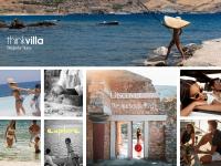 a collage of photos of people on the beach at Vita Residence, a Charming Family Escape,By ThinkVilla in Pangalochori