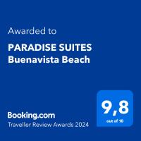 PARADISE SUITES Buenavista Beach tanúsítványa, márkajelzése vagy díja